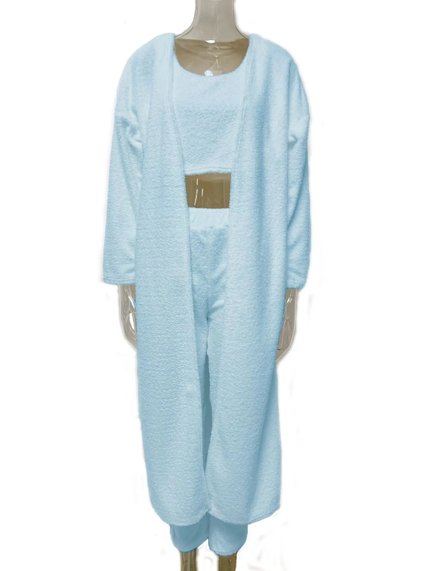 Women's Fall and Winter Sweater Pajama Set - Cozy Fleece Lounge Wear with Robe, 3-Piece Sleepwear Collection