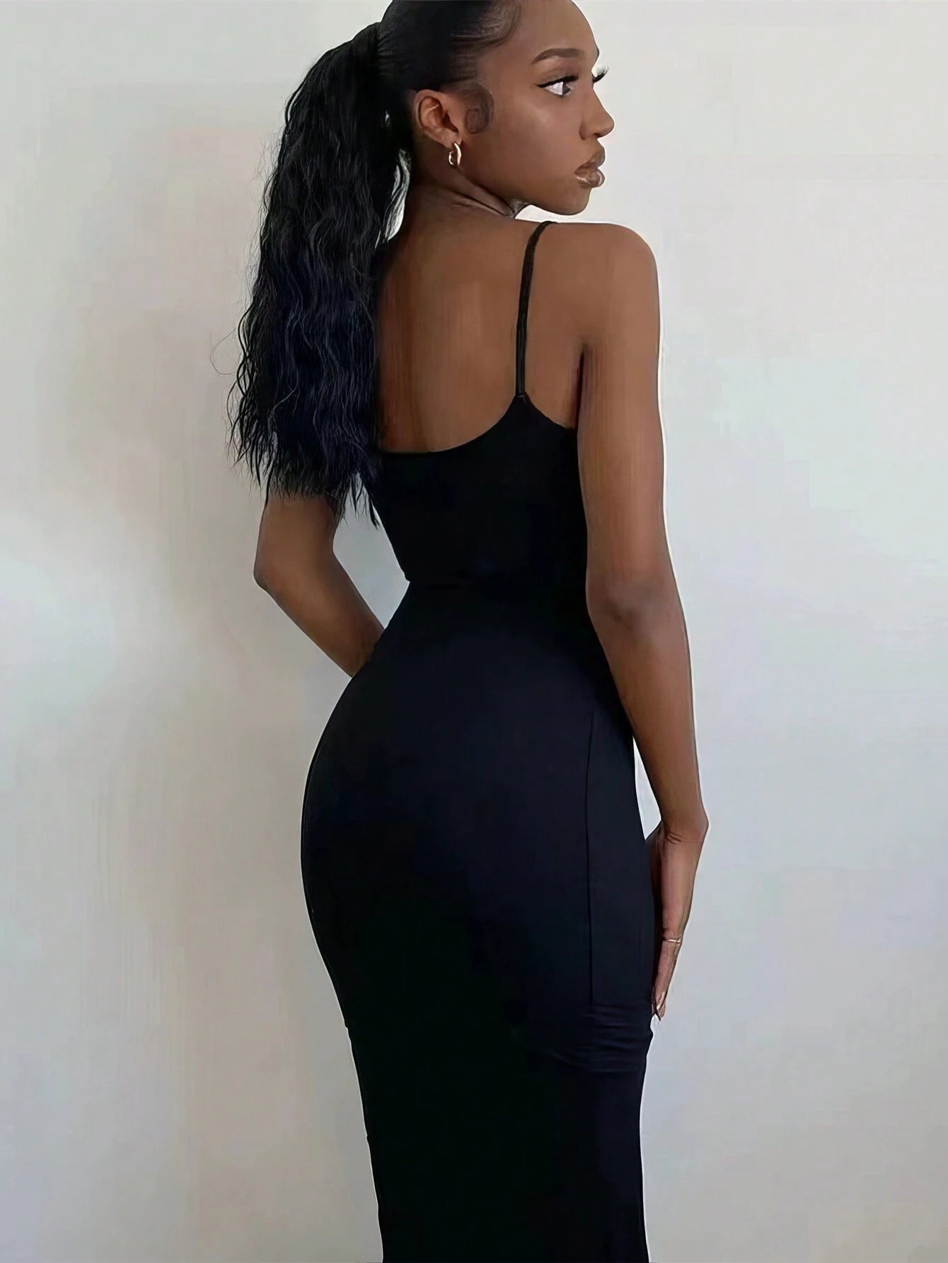 Dazzle in the Zyxie Women's Elegant Black Mermaid Tail Cami Dress - Perfect for Special Occasions